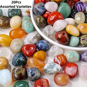TEMU 10/20개 천연 아게이트 텀블 스톤 - 광택 불규칙 합성 보석, 주얼리 제작, 홈 데코, 화분 또는 어항 채우기에 적합 - DIY 주얼리 제작에서 창의력을 발휘할 수 있는 완벽한 장식 선물