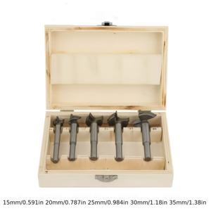 TEMU 포스트너 드릴 비트 세트 5개 (15/20/25/30/35mm) - 셀프 센터링 비트 포함 헤비듀티 목재 절단 키트, DIY 및 전문 목공용 정밀 드릴링, 목공 작업에서 깔끔한 절단을 위한 원형 샹크