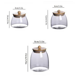 TEMU 3개 세트 오벌 유리 밀폐용기 - 세 가지 용량 콤보 세트, 고강도 보로실리케이트 유리 제작 - 매끄럽고 평평한 디자인, 차나 커피콩 보관에 완벽, 가정, 주방 또는 카페 정리에 이상적|커피|진공밀폐용기|트라이탄밀폐용기
