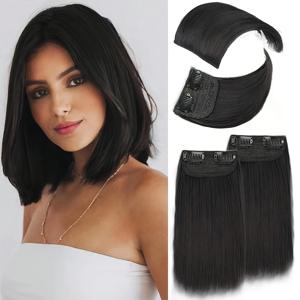 TEMU 여성을 위한 헤어 토퍼 2개 세트, 눈에 띄지 않는 클립형 합성 헤어 익스텐션, 얇은 머리카락을 위한 볼륨 제공, 데일리 착용