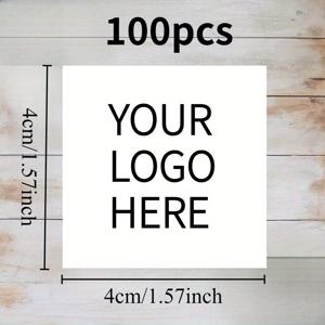TEMU 1.18/1.57/1.97/2.36/2.76/3.15인치 사이즈의 맞춤형 흰색 배경 스티커, 50/80/100/200개 세트로 구매 가능 - 내구성이 뛰어나고 찢어짐 방지 기능이 있는 라벨로 DIY 브랜드 로고 및 장식 디자인 제작 가능, 소규모 사업체 및 결혼식에 적합
