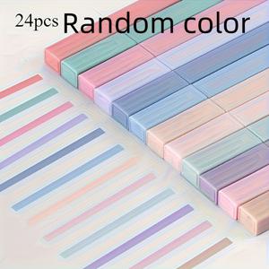 TEMU 24색 파스텔 하이라이터 세트 - 번짐 방지, 투과 방지, 플라스틱 재질, 다이어리, 사무실, 학생 및 전문가용 부드러운 파스텔 색상, | 부드러운 필기감 | 생생한 색상 | 내구성 있는 구조 | 학교, 하이라이터 펜에 적합