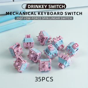 TEMU 35Gf 저압 리니어 스위치, 5핀 공장 사전 유성 처리, 핫스왑 키보드 마운트에 적합, 키보드 업그레이드, 타이핑 경험, 소형 스위치, 정밀 트리거링, 내구성 스위치, 고품질 접점