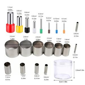 TEMU 20개 원형 클레이 커터, 세라믹 도트 도자기 링 몰드 커터, 스테인리스 스틸 조각 펀칭 도구, 공예 인상용 보관 상자 포함 구멍 속 펀치 커터 세트