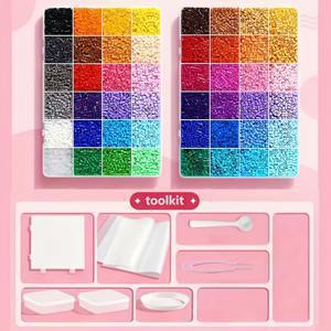 TEMU 24/48색 2.6mm 13000 미니 안전핀 비즈 세트 | 3D 픽셀 다리미 부착 수제 장식, 플라스틱 및 실리콘, 속이 빈, 스타일, 타원형