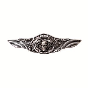 TEMU 빈티지 클럽 120주년 기념 핀 배지 - 해골 & 날개 디자인의 아연 합금 자석 브로치, 남성용 레트로 바이커 액세서리, 청바지, 배낭 및 선물에 완벽, 배낭 핀 | 엣지 있는 해골 액세서리 | 상징적인 배지, 액세서리