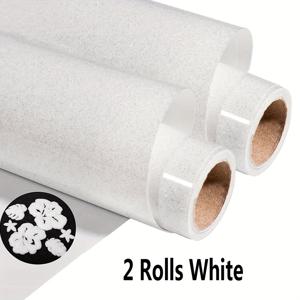 TEMU 3D 글리터 퍼프 열전사 비닐, 2 롤 12