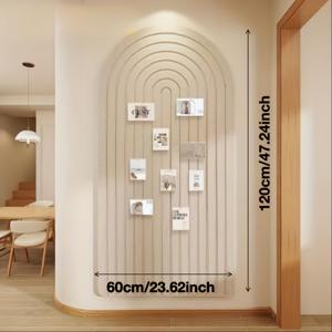 TEMU 셀프 접착식 초대형 펠트 게시판 - 타원형 아치 벽 장식, 홈 & 오피스용, 무드릴 설치, 휴대용 사진 전시판, 브로셔/정보판, 이벤트용 독특한 선물, 사진 배경 ( 스타일)