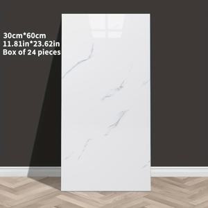 TEMU 24개 자체 접착식 인조 대리석 벽지 시트 세트 – 두꺼운 폼 소재, 방수 및 내구성, 청소 및 트리밍 용이, 욕실, 거실, 주방 및 침실 벽 장식에 적합 - 크기: 11.81X23.62인치
