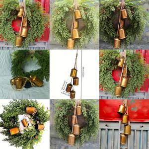 TEMU 4개 빈티지 골든 벨 세트 - 행잉 벨이 있는 소박한 농가 크리스마스 장식, 나무, 화환, 창문, 문 & 집용 - 휴일, 추수감사절, 할로윈, 크리스마스 트리 장식, 축제 창문 디스플레이를 위한 내구성이 뛰어난 금속 장식품