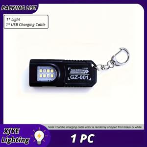 TEMU 1개 USB 충전식 가정용 손전등, 미니 핸드헬드 LED 손전등, 후크 및 키체인 램프 포함, 빨간색 및 파란색 스트로브 라이트, 캠핑, 낚시, 하이킹 및 비상 조명용 가벼운 작업등, 바닥 자석 기능