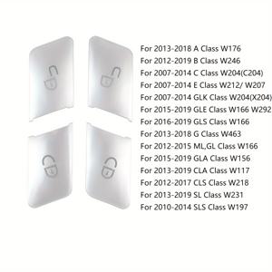 TEMU 4 개/대 자동차 도어 잠금 해제 버튼 장식 커버 스티커 트림 벤츠 A B C E GLA CLA GLK GLE CLS ML GL W204 W212 W246 W166