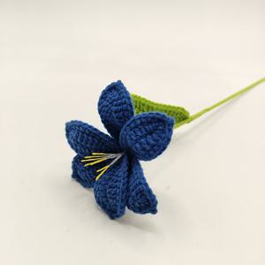 TEMU 1개 코바늘 뜨개질 튤립 조화, 수제 직조 플로럴 테이블 장식, 커플 및 특별한 날을 위한 완벽한 선물 부케