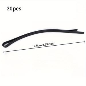 TEMU 20개 흑색 헤어 클립 세트, 여성을 위한 금속 헤어핀, 단색 아크형 바비 핀, 스타일링 및 섹션을 위한 패션 헤어 액세서리, 모든 헤어 유형에 적합, 14세 이상|머리핀