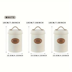 TEMU 3개 세트 갈바나이즈 철제 커피 캔 - 플립탑 뚜껑 재사용 가능 음식 안전 원형 보관 용기, 빈티지 스타일 주방 & 식료품 저장함 (커피, 차, 간식, 사탕용)