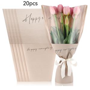 TEMU 20개 크래프트 종이 꽃 포장지, DIY 웨딩 생일 발렌타인데이 선물용 부케 슬리브 포장지