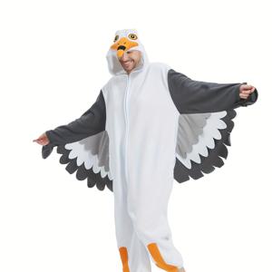 TEMU 성인용 플란넬 안감 두꺼운 카툰 원피스 잠옷 가을 겨울 두꺼운 동물 원피스 잠옷 박쥐 소매 후드 따뜻한 잠옷 가운 목욕 할로윈 코스튬 크리스마스 파티 의상