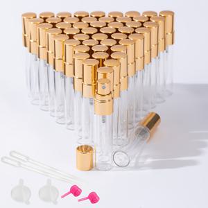 TEMU 50개 5ml & 10ml 투명 유리 향수 분무기 스프레이 병 - BPS 프리, 무향 여행용 컨테이너 남녀 공용