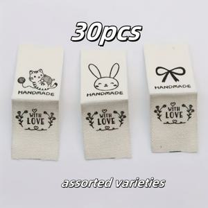 TEMU 30개 매력적인 수제 라벨 패치, 동물 디자인 & 