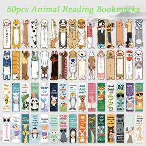 TEMU 60개 만화 동물 독서 책갈피 문학적 고가의 창의적인 책 장식 카드 손가락 독서 표시 카드