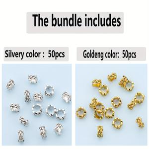 TEMU 100개/50개 소형 꽃 테두리 스페이서 비즈, 루즈 스페이서 비즈, 대구멍 꽃무늬 비즈, 매화 라운드 홀 루즈 비즈, 장식용 비즈, 화환 피어싱 라운드 비즈, 패턴 통구 루즈 비즈, 주얼리 DIY 팔찌, 목걸이, 발찌, 귀걸이, 헤어 액세서리, 펜던트, 폰 스트랩, 키체인, 의류 액세서리, 공예, 액세서리 제작 재료용