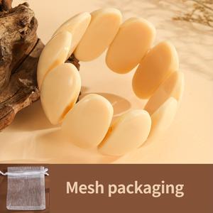 TEMU 스타일리시한 아크릴로 만든 넓은 얼굴 스트레치 스트링 브레이슬릿은 일상, 휴일, 파티용으로 완벽하며, 데이 커플 및 여자 친구에게도 적합합니다.