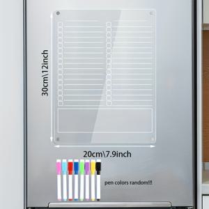 TEMU 투명 아크릴 드라이 이레이스 화이트보드 벽걸이 달력 & 월간 플래너 - 자석 없음, 사무실용 - 월간 탭 & 날짜 표시 기능 - 지워도 잔여물 없음