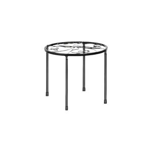 TEMU 1/2개 메탈 식물 스탠드, 발코니용 독립형 원형 꽃꽂이 디자인, 포토스 식물 홀더, 블랙 미니 수납 선반 포함, 실내외 사용 모두 적합, 녹 방지 코팅 처리.