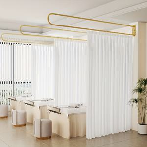 TEMU 헤비듀티 단조 철 U자형 폴 - 침대 커튼 지지대 호환, 견고한 파티션 분할기, 미용실, 물리치료대 및 트랙 침대 커튼용