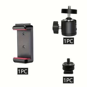 TEMU 아이폰 홀더가 있는 철제 카메라 콜드 슈 마운트, DSLR 액세서리 키트의 일부로 외부 모니터 디스플레이를 위해 설계되었습니다 - 사진 촬영 지원 세트, 카메라 또는 휴대폰 제외, 비전자식