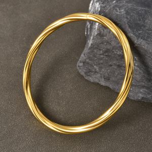 TEMU 어머니날 파티용 금색 빈티지 중동 스타일 여성용 기하학적 스테인리스 스틸 나선무늬 팔찌, 결혼식 선물용 - 1개