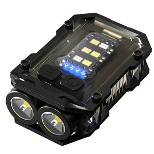 TEMU 1개 미니 휴대용 손전등, 충전식 키체인 라이트, 초고휘도 LED 클립형 캡 라이트, 다기능 고출력 손전등 (전원 표시, 메탈 백 클립, 마그네틱 베이스 포함)