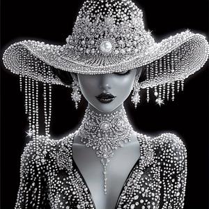 TEMU DIY 5D 페인팅 키트 - 빛나는 여성 초상화, 15.7x15.7인치, 전체 라운드 드릴 자수, 프레임 없는 가정 장식, 거실, 침실, 복도, 공부실, 욕실, 가정용