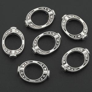 TEMU 거북이 모양 비즈 프레임 20개, 빈티지 합금 앤티크 타원형 펫퍼레이션 스페이서 비즈 커넥터, 원형 도트 패턴 홀 비즈 프레임, 비즈용 구멍, 루즈 비즈 스페이서, 팔찌 등 수제 주얼리용 혼합 비즈 스페이서