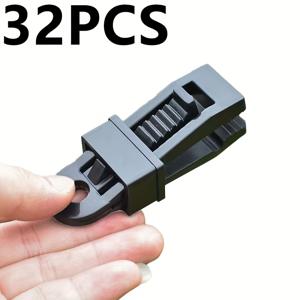 TEMU 16/32개 야외 캠핑, 캐노피, 자동차 커버 및 수영장 커버용 고강도 잠금 클램프 - 122+ lb 방수 조절 가능한 재사용 가능 클립 (블랙), 견고한 그립 디자인, 내구성 있는 구조