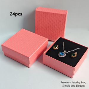 TEMU 24개 세트 신상 패션 파인애플 무늬 보석함, 고급 종이 상자, 골드 & 실버 목걸이·팔찌·펜던트·반지·귀걸이·스터드 보관용, 그랜드 오프닝·프로포즈·웨딩·기념일 선물 전시용