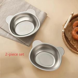 TEMU 2개 세트, SUS304 스테인리스 스틸 더블 이어 디저트 볼, 푸딩·무스·과일 샐러드·아이스크림용 소형 그릇, 가정/레스토랑/호텔용 주방 도구 세트, 식기세척기 사용 가능