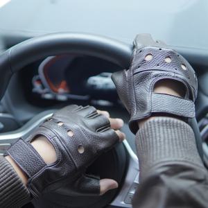 TEMU 1쌍 정품 양가죽 반장갑 운전용 장갑 - 라이딩용, 패딩 팜 & 클로저, 스쿠터, ATV용 - 여름 라이딩, 선물용 (블랙 & 브라운 색상 선택 가능)