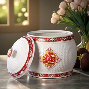 TEMU 5파운드 20×18cm 세라믹 밀폐 보관 용기 | 스타일리시한 장식품, 곡물, 시리얼, 스낵, 사탕, 커피 원두 및 각종 물품 보관을 위한 다용도 세라믹 용기, 식기세척기 사용 가능, 플립형 뚜껑|커피