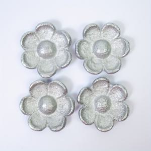 TEMU 12월 2023년부터 7월 2024년까지의 실버색 모란 모양 주철 무게 4개 세트, 바느질, 쓰기 및 그림 그리기에 적합