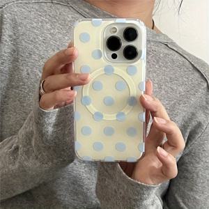 TEMU 아이폰 16 프로 맥스, 애플 15 매트 마감, 신규 디자인 13 및 14 프로용 여름 한정판 귀여운 마카롱 도트 자석 폰 케이스, 소프트 안티드롭 보호 커버