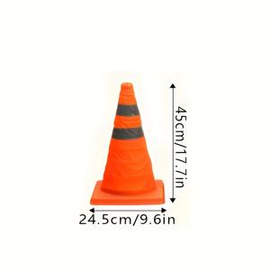 TEMU 접이식 교통 안전 콘 - 주차용 반사 칼라가 있는 주차 콘, 주차장, 진입로, 운전 훈련 등에 사용하는 오렌지색 안전 콘