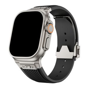 TEMU 남성용 럭셔리 애플워치 울트라 2/1/49mm, 아이워치 49/46/45/44mm, 10/9/8/7/6/5/4, SE 스마트워치 호환 - 폴드오버 클라스프 스트랩, 수영, 헬스, 샤워 및 일상 사용에 적합한 편안하고 내구성 있는 손목밴드|스마트워치