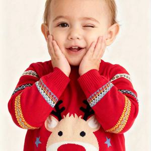 TEMU 할로윈 및 크리스마스 가을 겨울 만화 크리스마스 사슴 스웨터 남아 여아 공용, 소매, 니트