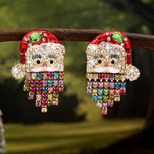 TEMU 최신 크리스마스 풀 스터드 귀걸이