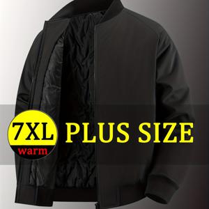 TEMU 플러스 사이즈 남성용 루즈핏 편안한 야구 칼라 재킷, 가을/겨울용 따뜻하고 스타일리시한 디자인, 4가지 색상으로 다양한 야구 코트, 야외 활동 및 캐주얼 웨어에 적합, 플러스 사이즈