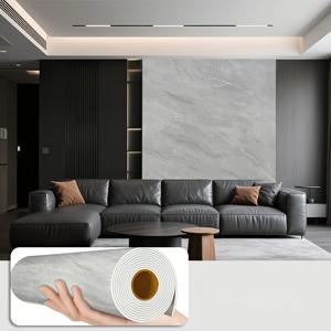 TEMU 1롤 초두께 3mm 대리석 바닥 & 벽 스티커 - 붙였다 떼는 접착식 비닐 타일, 방수 & 쉬운 청소 럭셔리 대리석 디자인 (블랙/화이트/골든, 그레이/화이트, 베이지/그레이) 욕실, 주방, 거실, 침실 리모델링용