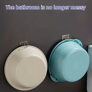 TEMU 스테인리스 스틸 벽걸이 헤비듀티 접이식 후크 - 드릴 없이 접착/나사 장착 설치, 공간 절약형 욕실/주방 보관 선반, 타월, 화장품, 욕조용 - 샤워 커튼 봉 고정, 모던 디자인 ( 후크)|샤워타올