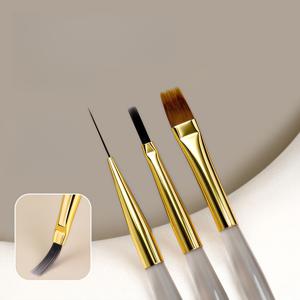 TEMU 전문 네일 아트 브러쉬 - 정밀한 디테일을 위한 긴 손잡이와 섬세한 팁, 내구성이 뛰어난 ABS 플라스틱 & 나일론 브러쉬모, 매니큐어, 페디큐어에 적합