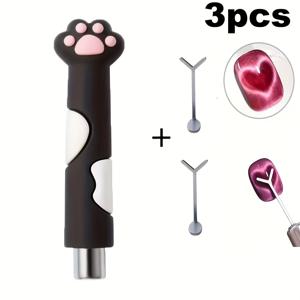 TEMU 3개입-업그레이드 고양이 발바닥 자석 네일 도구, 강력한 자석 디자인 젤 네일 폴리쉬, 원통형 캣아이 효과 접착력, 홈 네일 살롱 DIY 네일 용품, 페디큐어 도구, 프레스형 네일 아트, 크리스마스 홈 굿즈